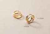 925 Sterling Silver Double Rows Ear-bone Clip On Cuff Earrings