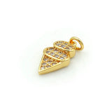 Micro Pave Clear CZ Cone Charm for Bracelets or Necklaces Jewelry