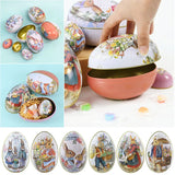 Metal Easter Eggs Bunny Rabbit Family Candy Box