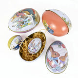 Metal Easter Eggs Bunny Rabbit Family Candy Box