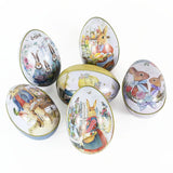 Metal Easter Eggs Bunny Rabbit Family Candy Box