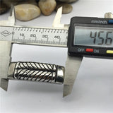 12*6mm Stainless Steel Leaf Square Hole Charm Beads for Men Bracelet DIY