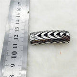 12*6mm Stainless Steel V Pattern Square Hole Charm Beads