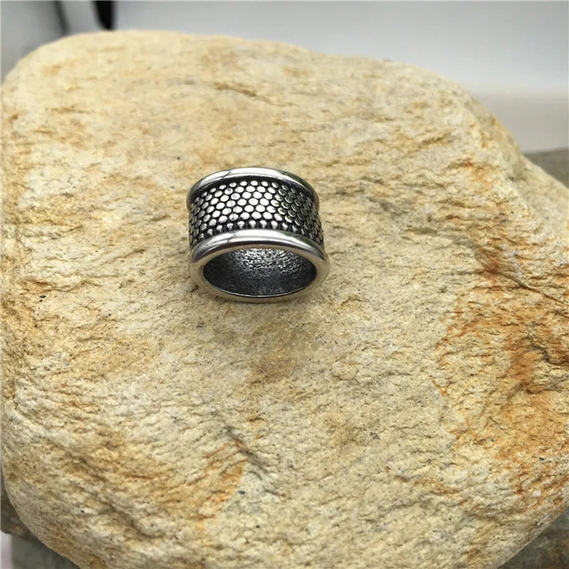 316L Stainless Steel Big Hole Spacer Beads for Men's Leather Bracelet DIY