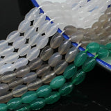 12*8mm Agate Egg Faceted Loose Beads for DIY Jewelry Making