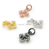Micro Pave Clear CZ Arrow Cross Charm for DIY Bracelets Necklaces