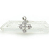 Micro Pave Clear CZ Arrow Cross Charm for DIY Bracelets Necklaces