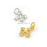 Micro Pave Clear CZ Arrow Cross Charm for DIY Bracelets Necklaces