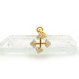 Micro Pave Clear CZ Arrow Cross Charm for DIY Bracelets Necklaces