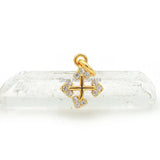Micro Pave Clear CZ Arrow Cross Charm for DIY Bracelets Necklaces
