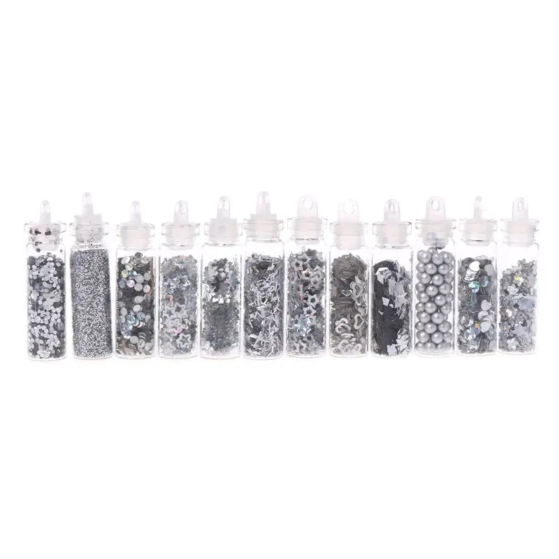 12 Bottle/Set Manicure Sequins DIY Nail Beauty Filling Tools