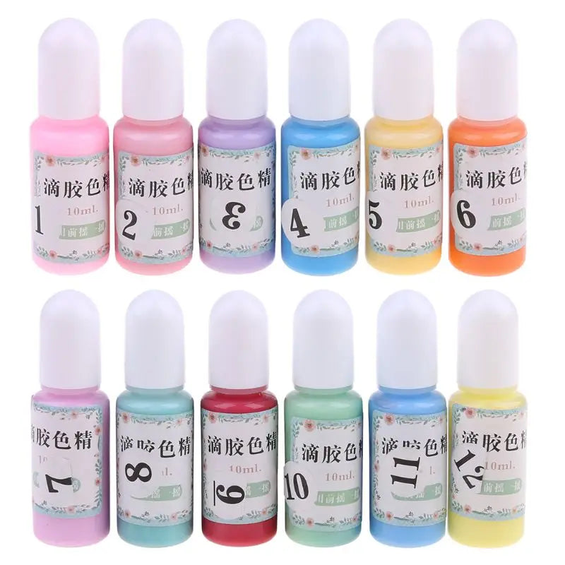 12 Bottles Liquid Macaron Candy Resin Pigment Dye Kit