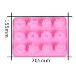 12 Cavity Flower Silicone Cake Baking Mould DIY Candle Soap Mold