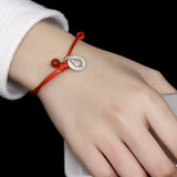 Chinese Zodiac Bracelet Red String Bangle 925 Silver Lucky Constellation Gift