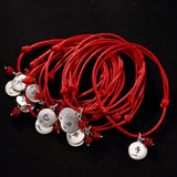 Chinese Zodiac Bracelet Red String Bangle 925 Silver Lucky Constellation Gift