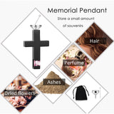 Cross Urn Necklace Birthstone Memorial Necklace Cremation Jewelry