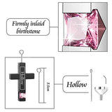 Cross Urn Necklace Birthstone Memorial Necklace Cremation Jewelry