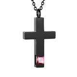 Cross Urn Necklace Birthstone Memorial Necklace Cremation Jewelry