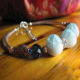 Ethnic Ceramic Crystal Beads Women's Beaded Strand Bracelet Bangle YBR116