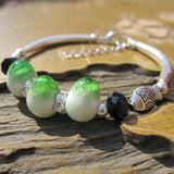 Ethnic Ceramic Crystal Beads Women's Beaded Strand Bracelet Bangle YBR116