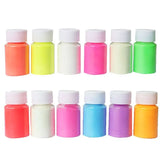 12 Glow In the Dark Pigment Kit Resin Powder Colorant Dye B85D