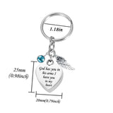 Heart Shaped Birthstone Urn Necklace with Angel Wings Cremation Jewelry