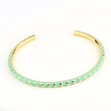 Neon Enamel Geometric Cuff Bracelet 18K Plated Bangle