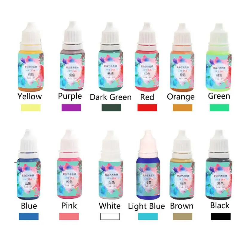 12 Colors Art Ink Resin Pigment Kit DIY