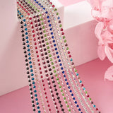 12 Colors 2mm Rhinestone Cup Chain for Jewelry Making DIY, Silver Plated