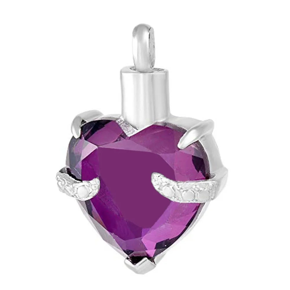 12 Colors Heart Crystal Cremation Urn Necklace for Ashes Jewelry