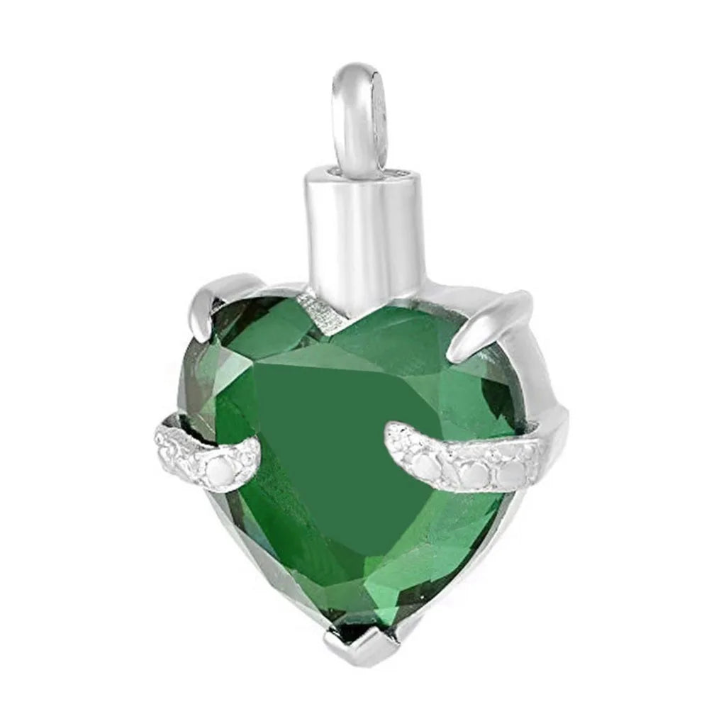 12 Colors Heart Crystal Cremation Urn Necklace for Ashes Jewelry