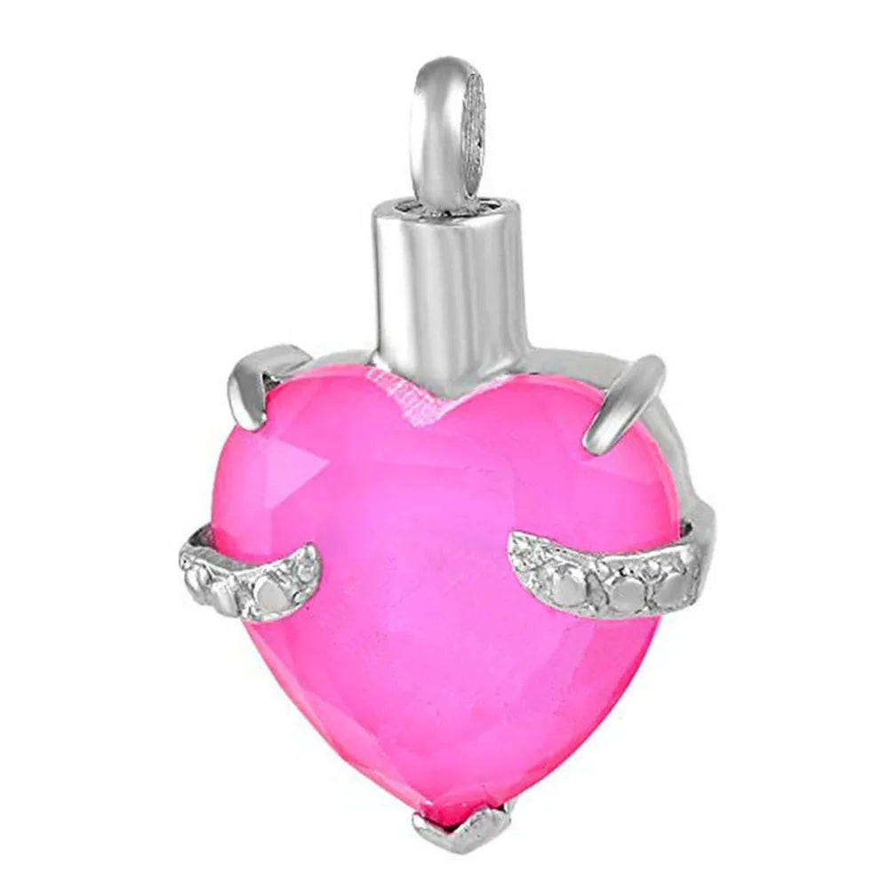 12 Colors Heart Crystal Cremation Urn Necklace for Ashes Jewelry