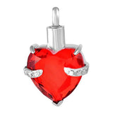 12 Colors Heart Crystal Cremation Urn Necklace for Ashes Jewelry