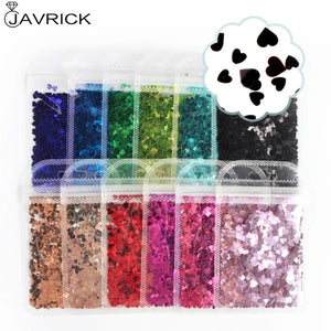 12 Colors Heart Shape Resin Art Glitter Flakes Epoxy Mold