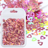 12 Colors Holographic Glitter Resin Filling Love Heart Sequins for Epoxy Silicon