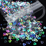 12 Colors Holographic Glitter Resin Filling Love Heart Sequins for Epoxy Silicon