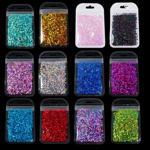 12 Colors Holographic Nail Glitter Flakes Chunky Glitter Epoxy Resin