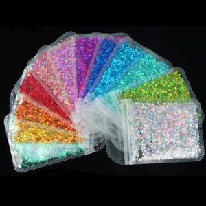 12 Colors Holographic Nail Glitter Flakes Chunky Glitter Epoxy Resin
