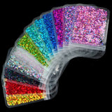 12 Colors Holographic Nail Glitter Flakes Chunky Glitter Epoxy Resin 2g