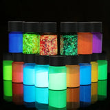 12 Colors Glow Powder & 3 Glow Sheets DIY Pigment