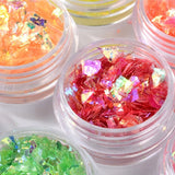 12 Colors Shell Cellophane Nail Polish Adhesive