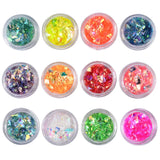 12 Colors Shell Cellophane Nail Polish Adhesive