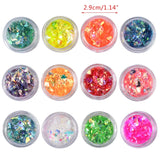 12 Colors Shell Cellophane Nail Polish Adhesive