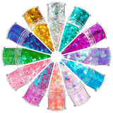 12 Colors Holographic Chunky Glitter Set
