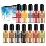 12 Colors Metallic Alcohol Resin Dye Concentrated Paint Epoxy Resin Colorant