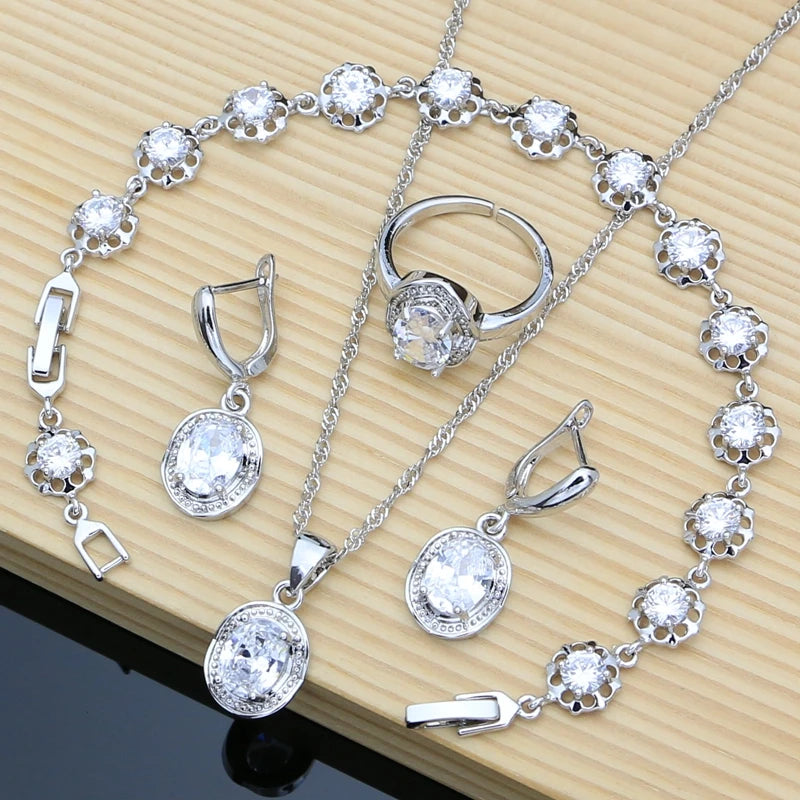 Pink Topaz Set - 925 Silver - Birthstone Jewelry
