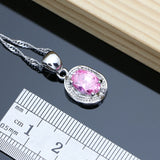 Pink Topaz Set - 925 Silver - Birthstone Jewelry