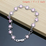 Pink Topaz Set - 925 Silver - Birthstone Jewelry