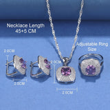 12-Color Wedding Jewelry Set with Bracelet, Earrings, Zirconia Accessories