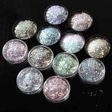 12 Colors Holographic Chunky Glitter Sequins DIY for Face Body Eye Nail